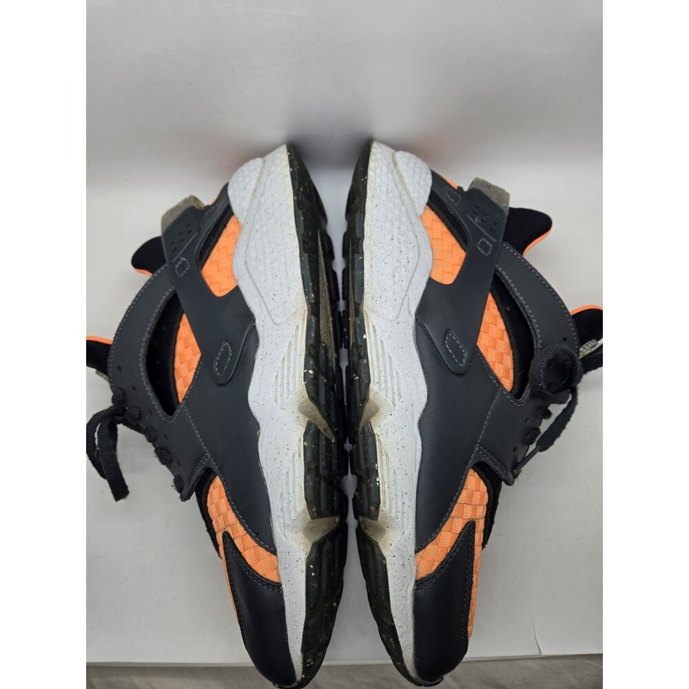 Nike Air Huarache Crater PRM NN Shoes Men 11 Black Atomic Orange Woven Halloween - Picture 6 of 8
